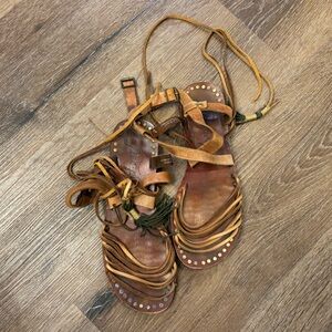 Free People Brown Leather Sandals